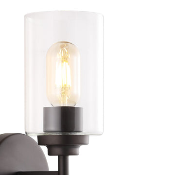 Cera Farmhouse Industrial Iron Cylinder LED Sconce - JONATHAN Y